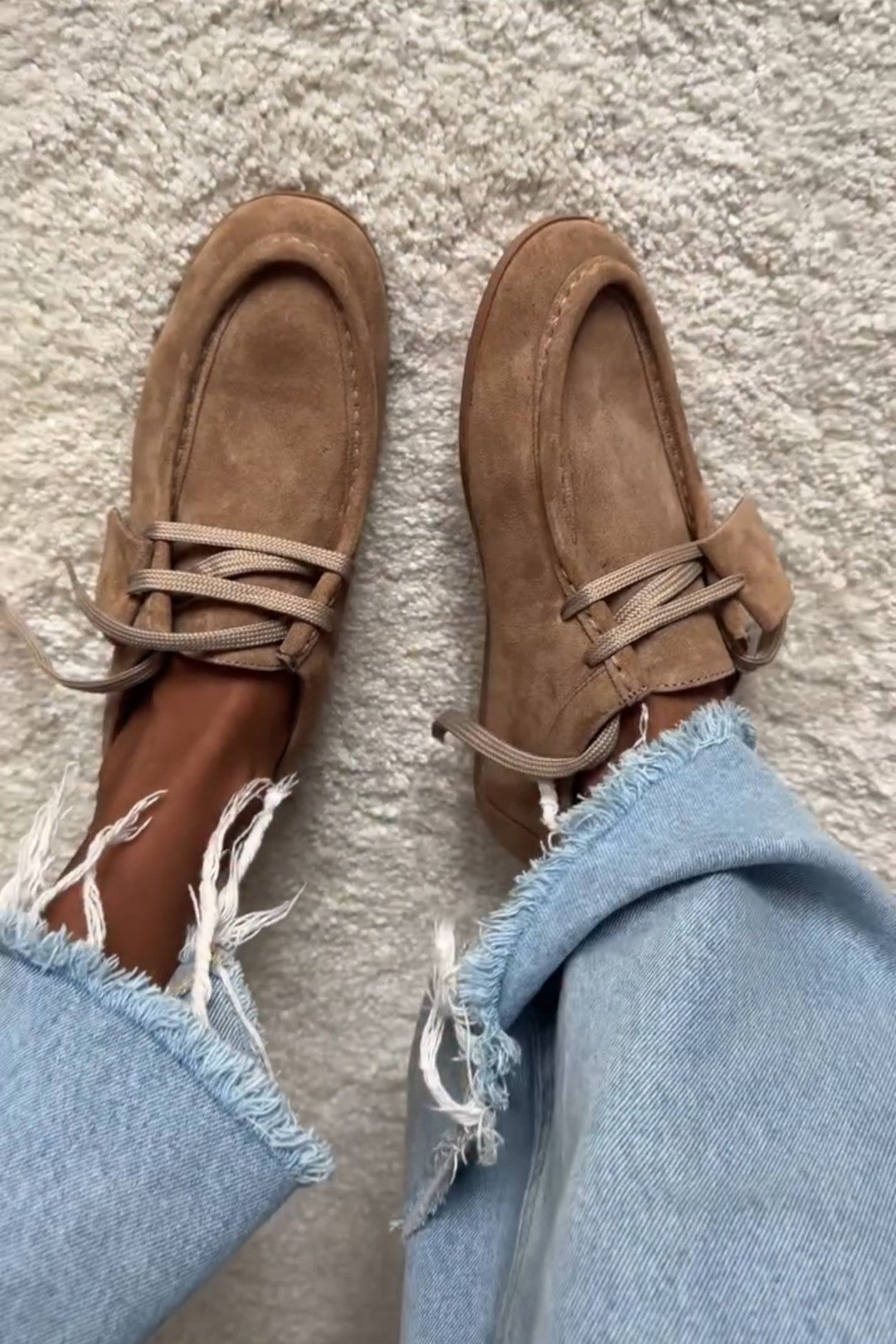 Women's Suede Shoelace Simple Style Shoes