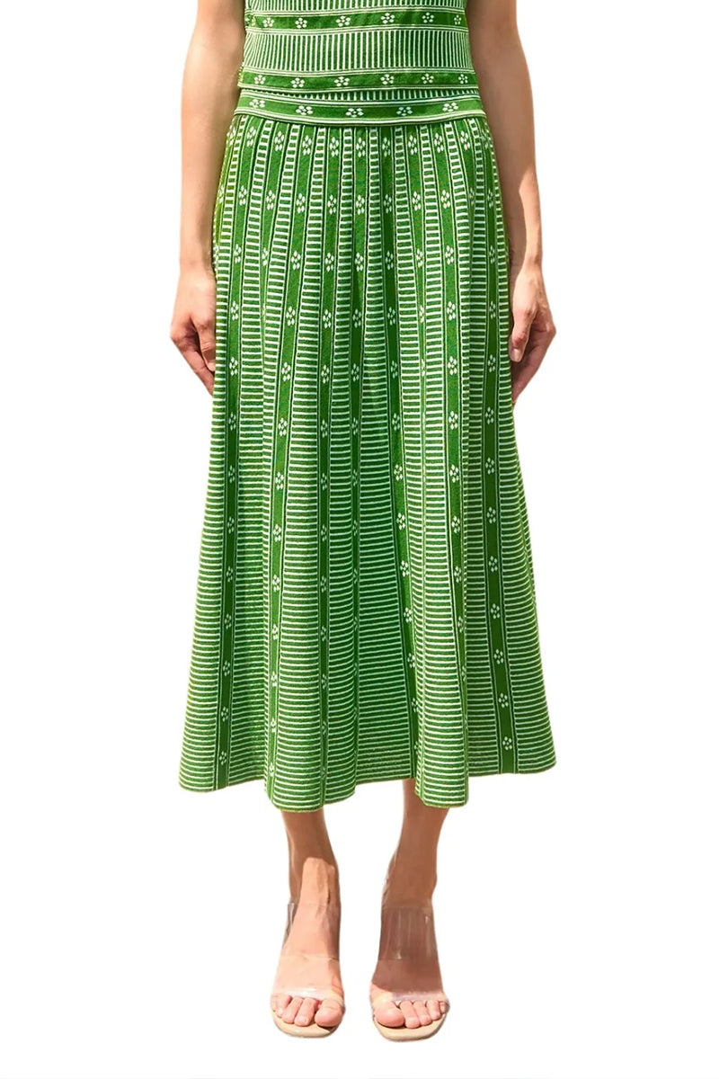 Green Printed Skirt
