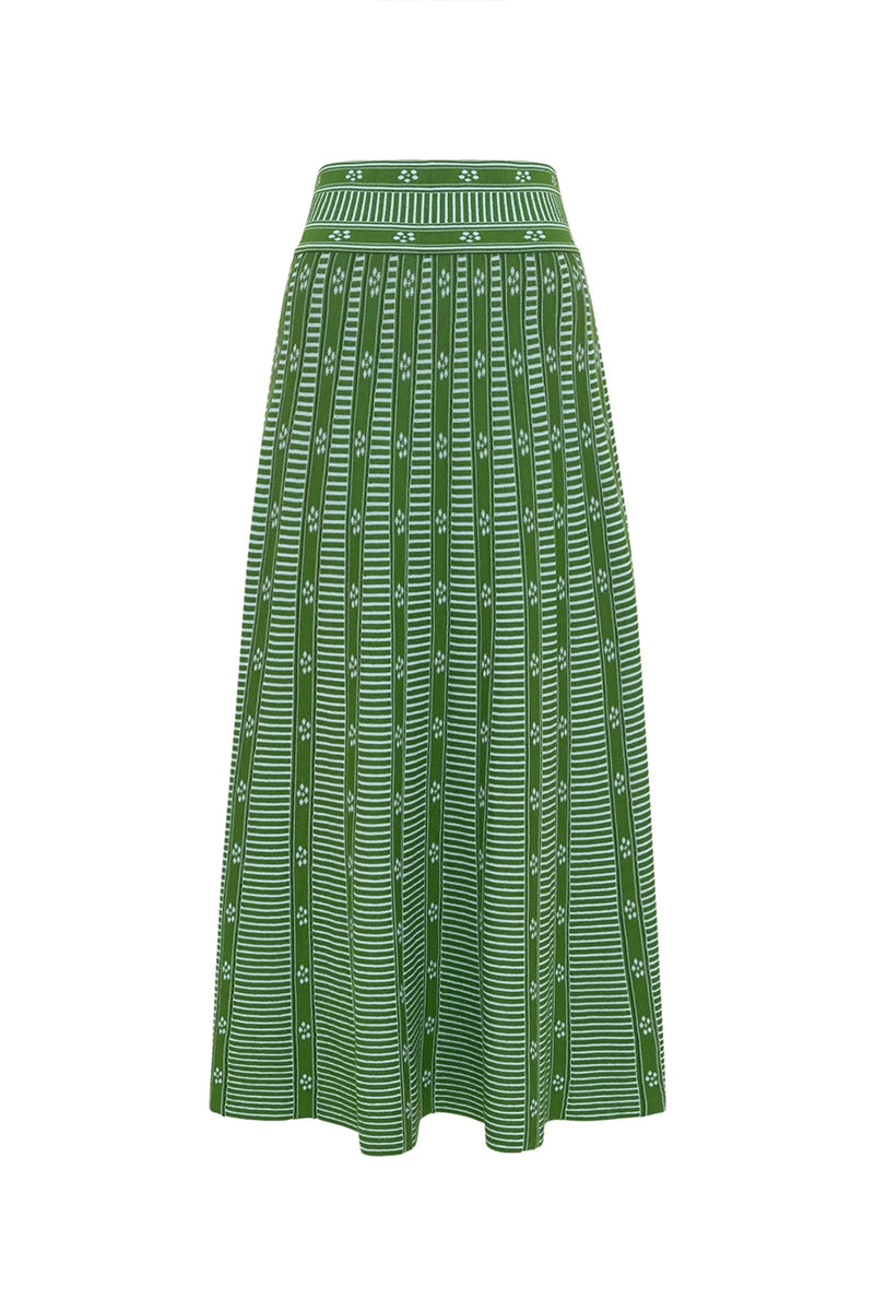 Green Printed Skirt