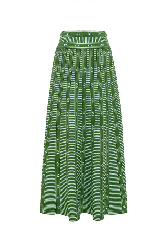 Green Printed Skirt