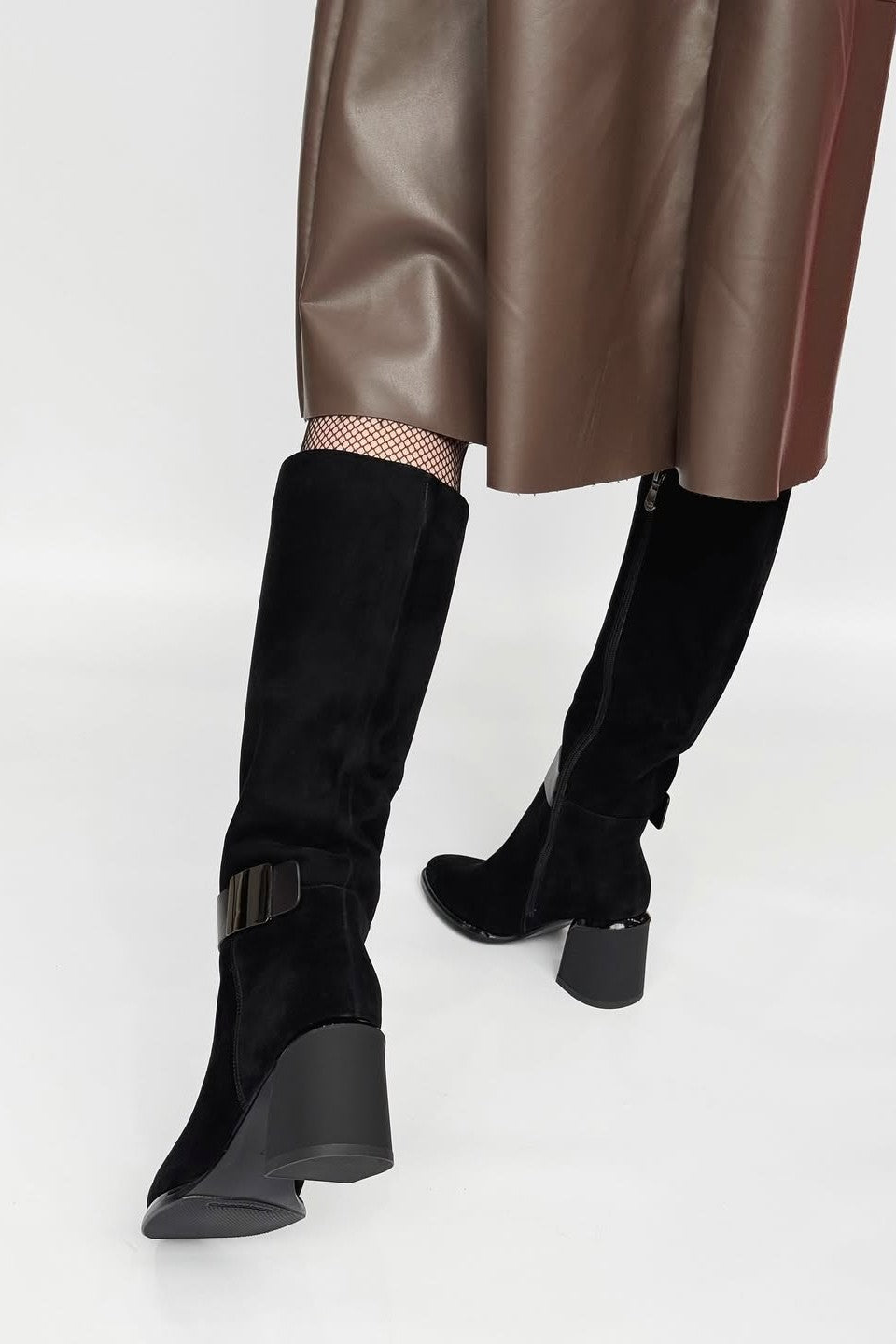 High-Heeled Plush Boots