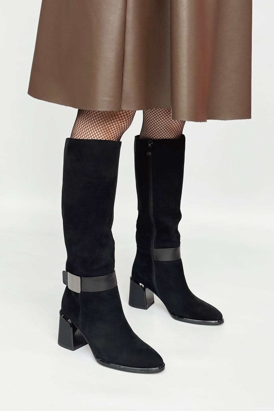 High-Heeled Plush Boots