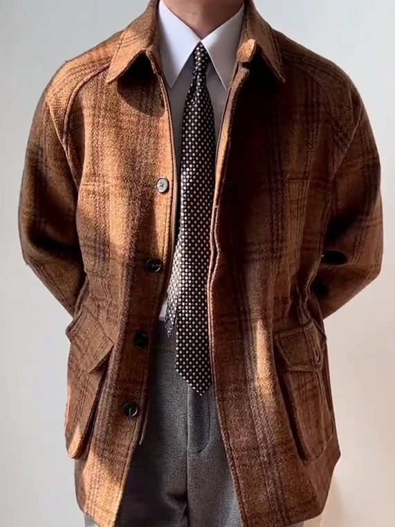 Cotton Corduroy Jacket British Retro Men's Coat