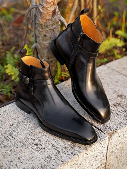 Men's Cowhide Chelsea Boots - Square Toe