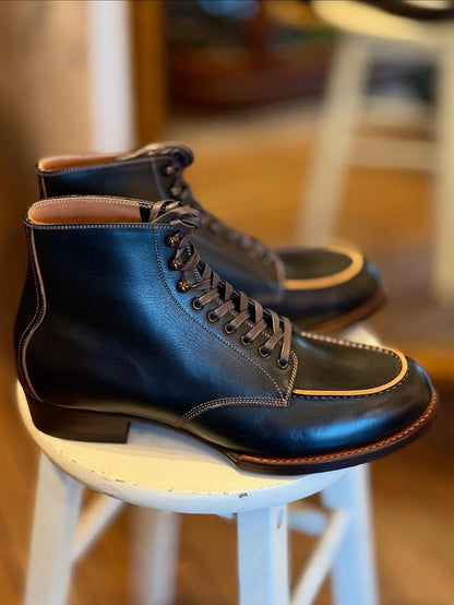 Black calfskin Martin boots