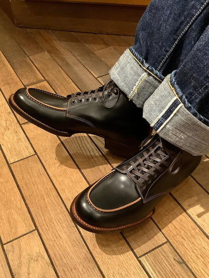 Black calfskin Martin boots