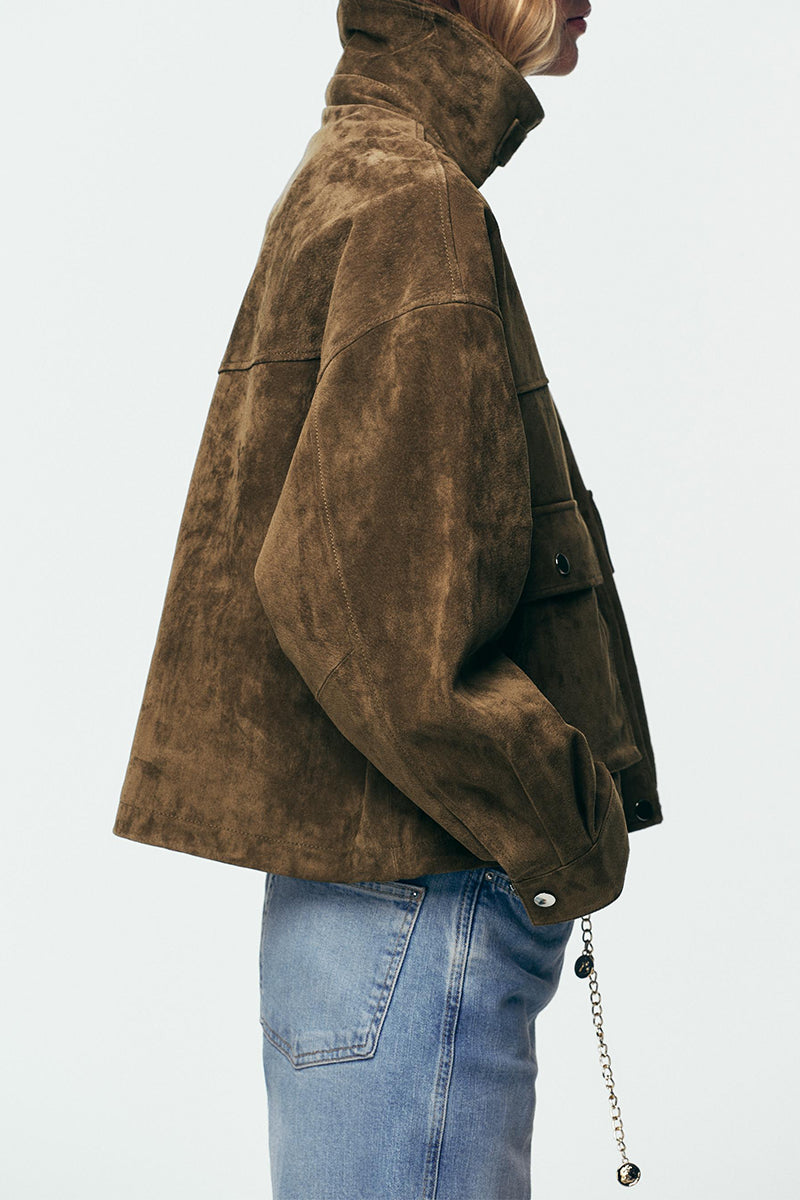 Pure Leather Bomber Jacket Coat