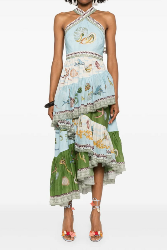 Linen Tie-Strap Layered Skirt