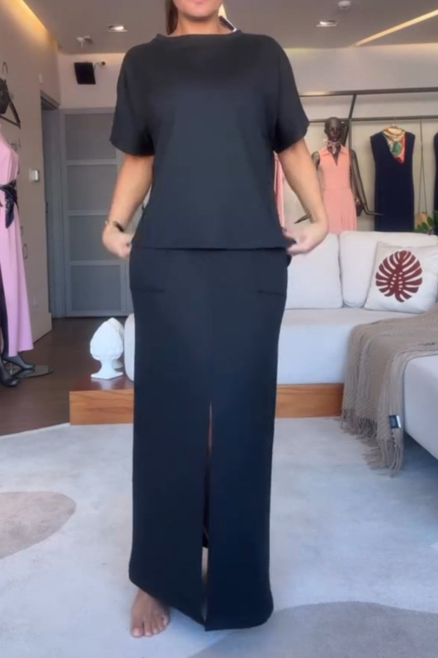 Split Skirt Suit