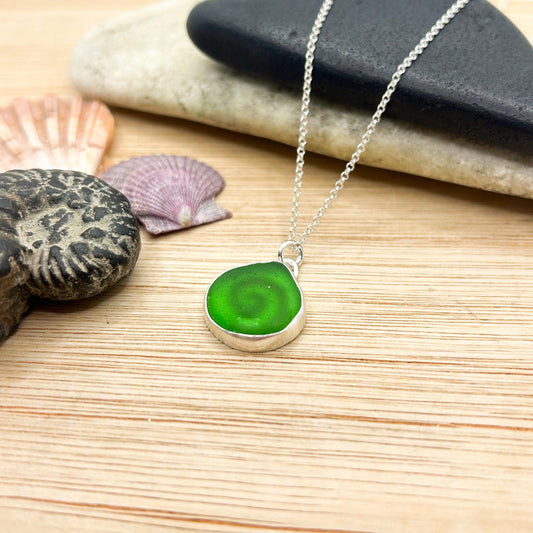 Sea Glass Spiral Pendant