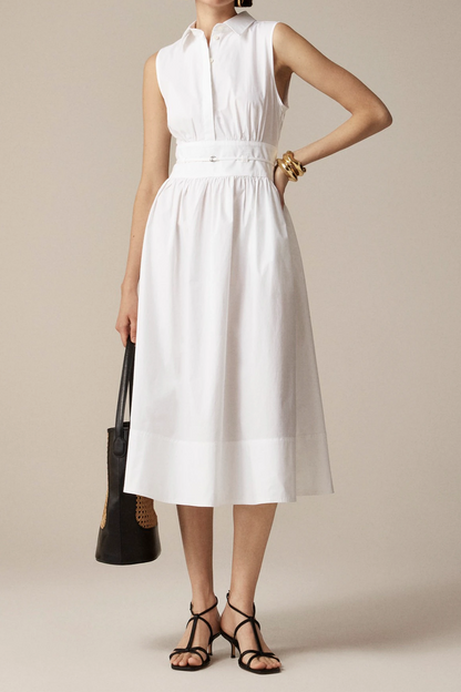 Slim Fit Sleeveless Shirt Dress