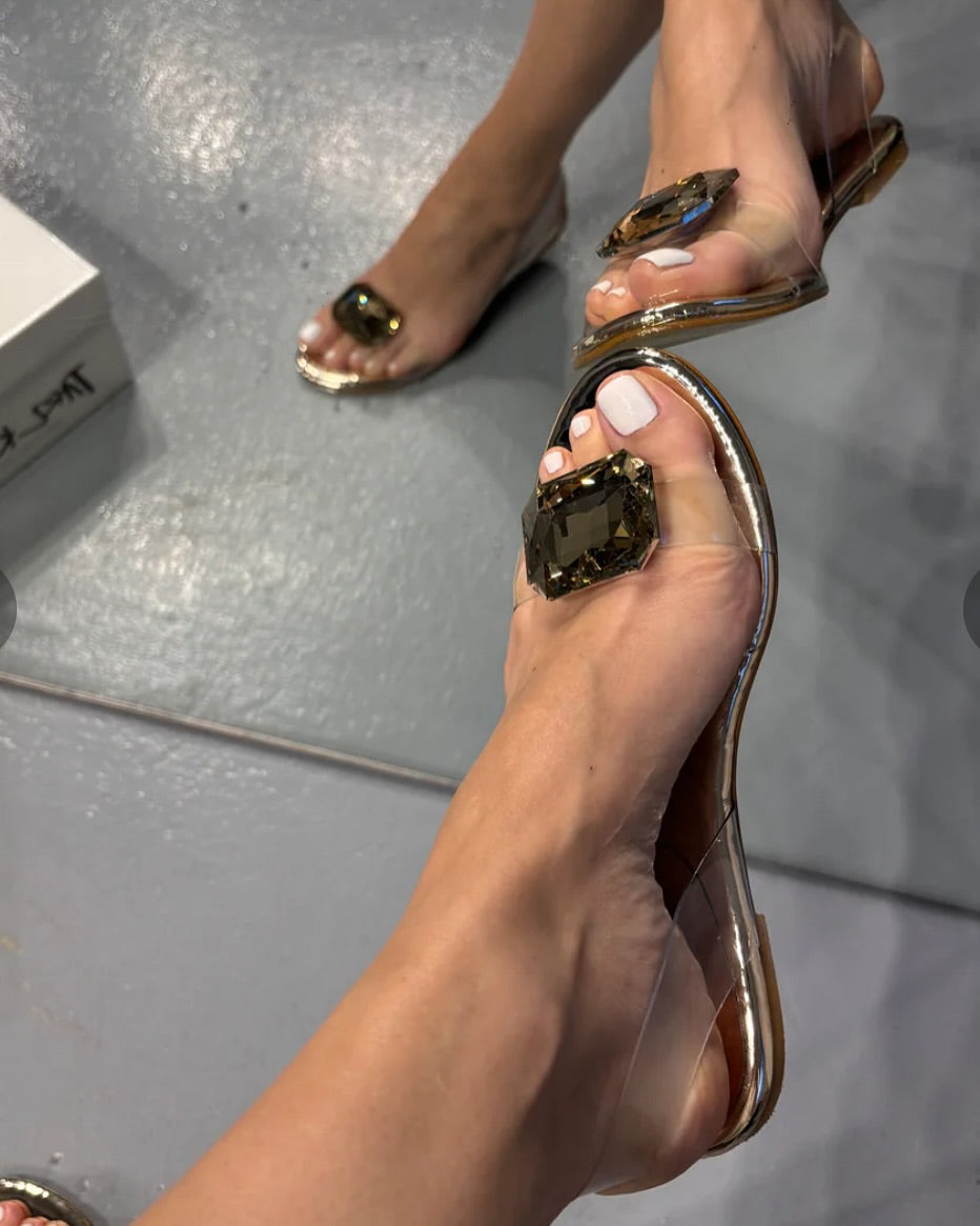 Rhinestone Transparent Sandals