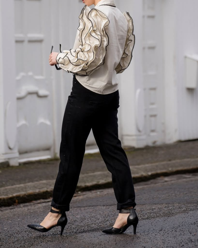 Layered Ruffle Long Sleeve Shirt