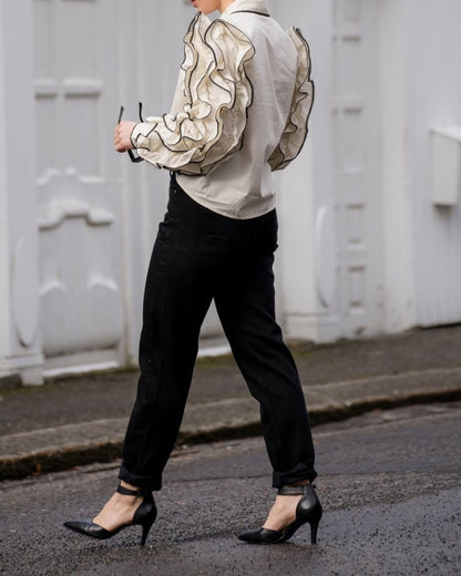 Layered Ruffle Long Sleeve Shirt