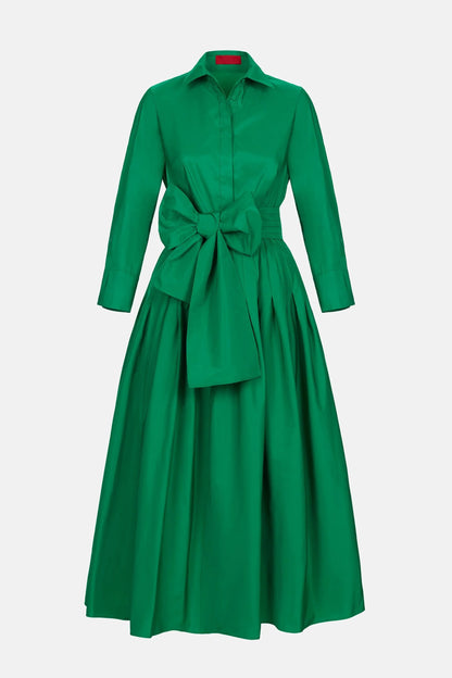 Green Long Sleeve Shirt Dress