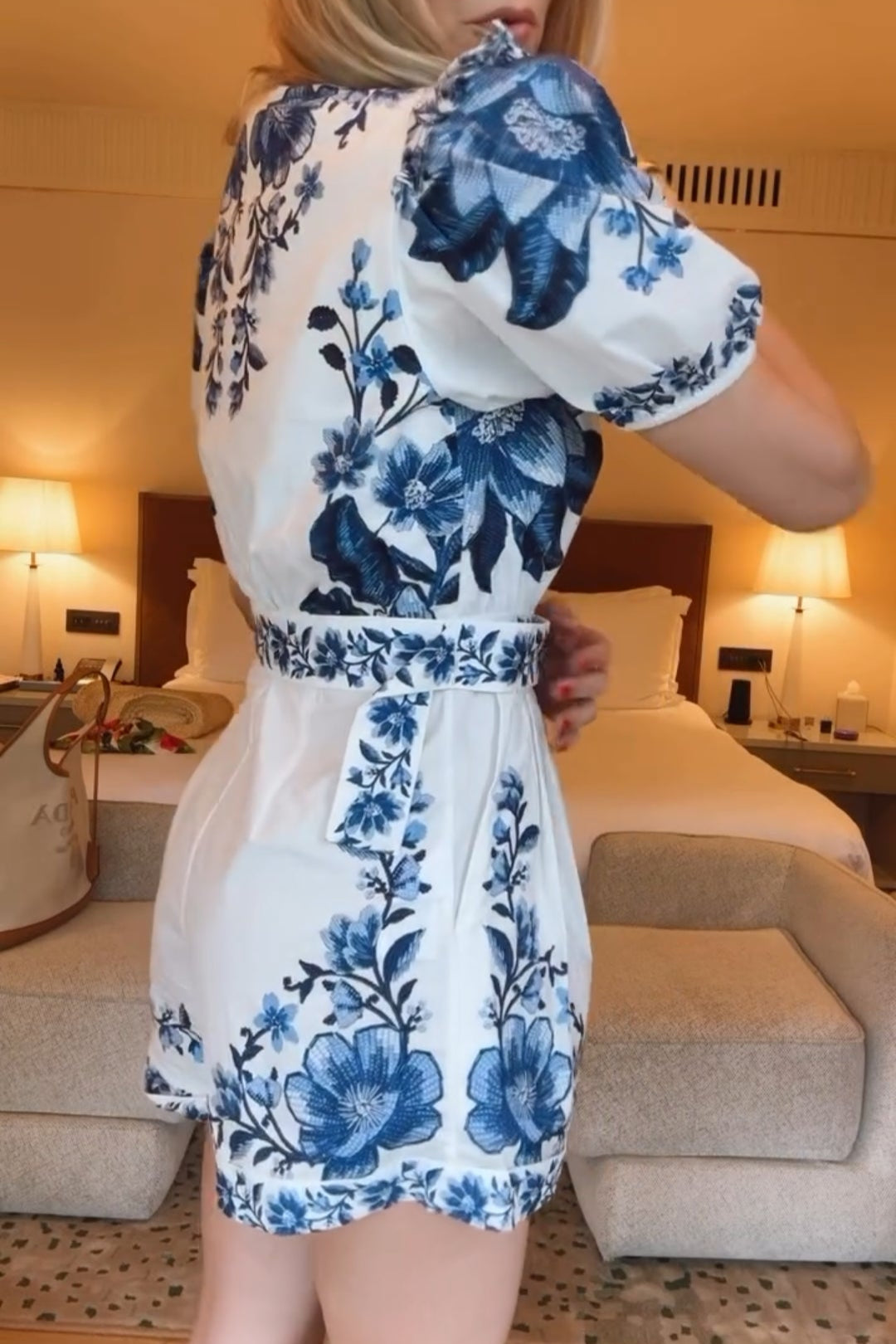 Blue Simple Printed Jumpsuit