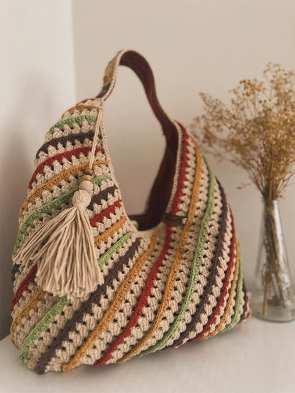 Multicolor Crochet Shoulder Bag