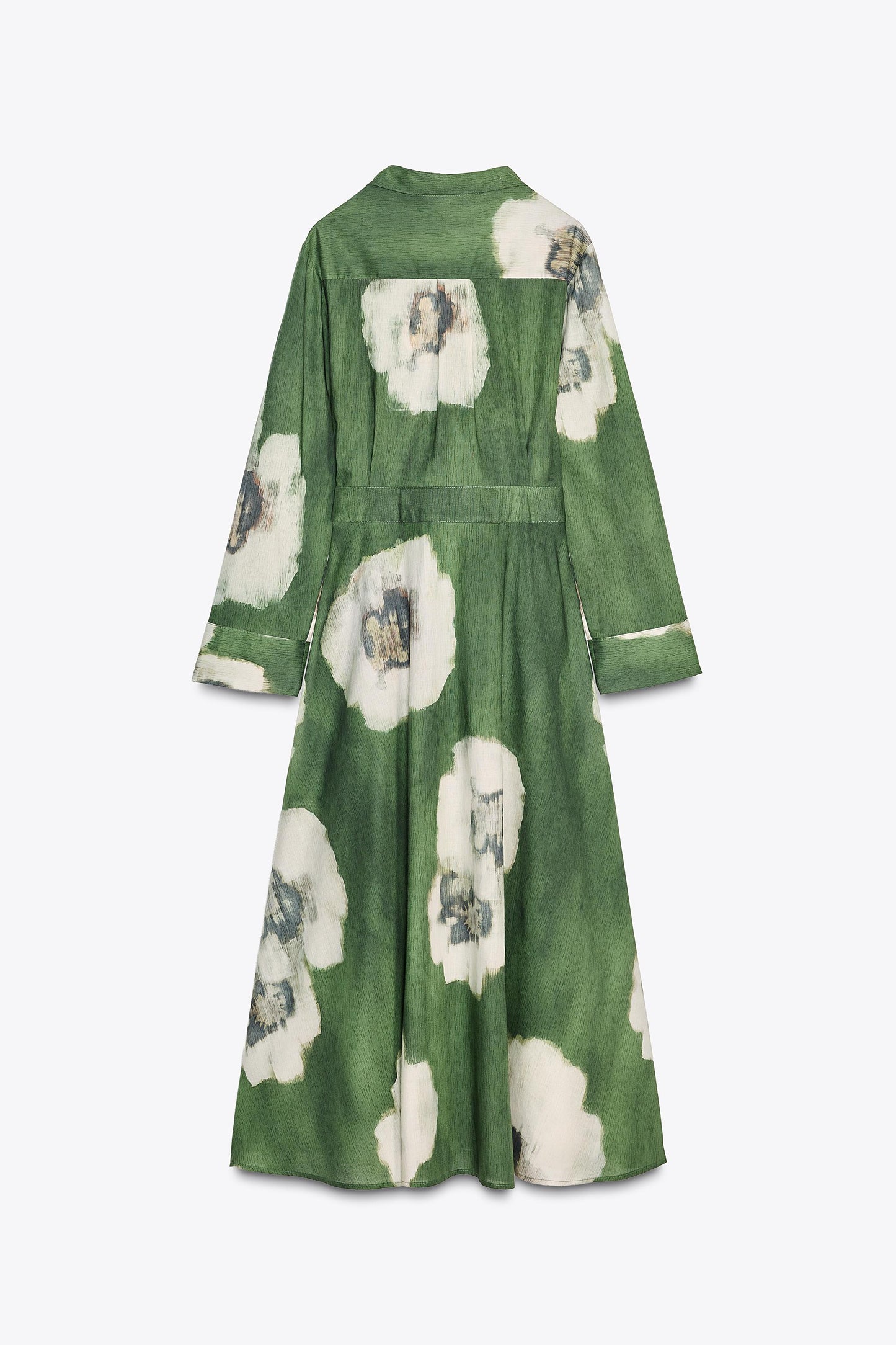 Gradient Green Creative Print Shirtdress