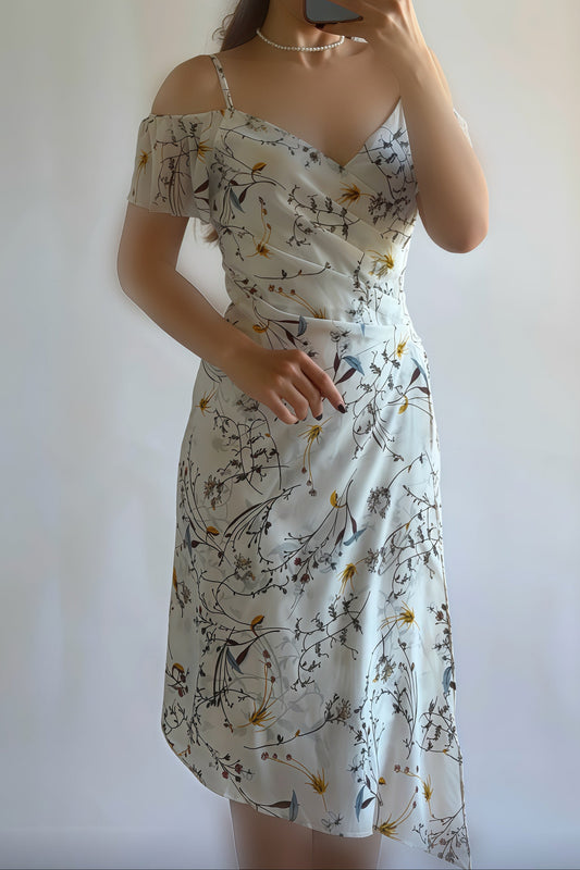 Off-shoulder Sling Floral Dress