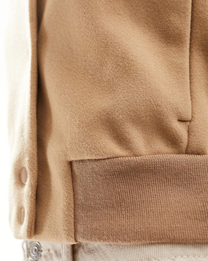 Camel Short Wool Bomber Jacket