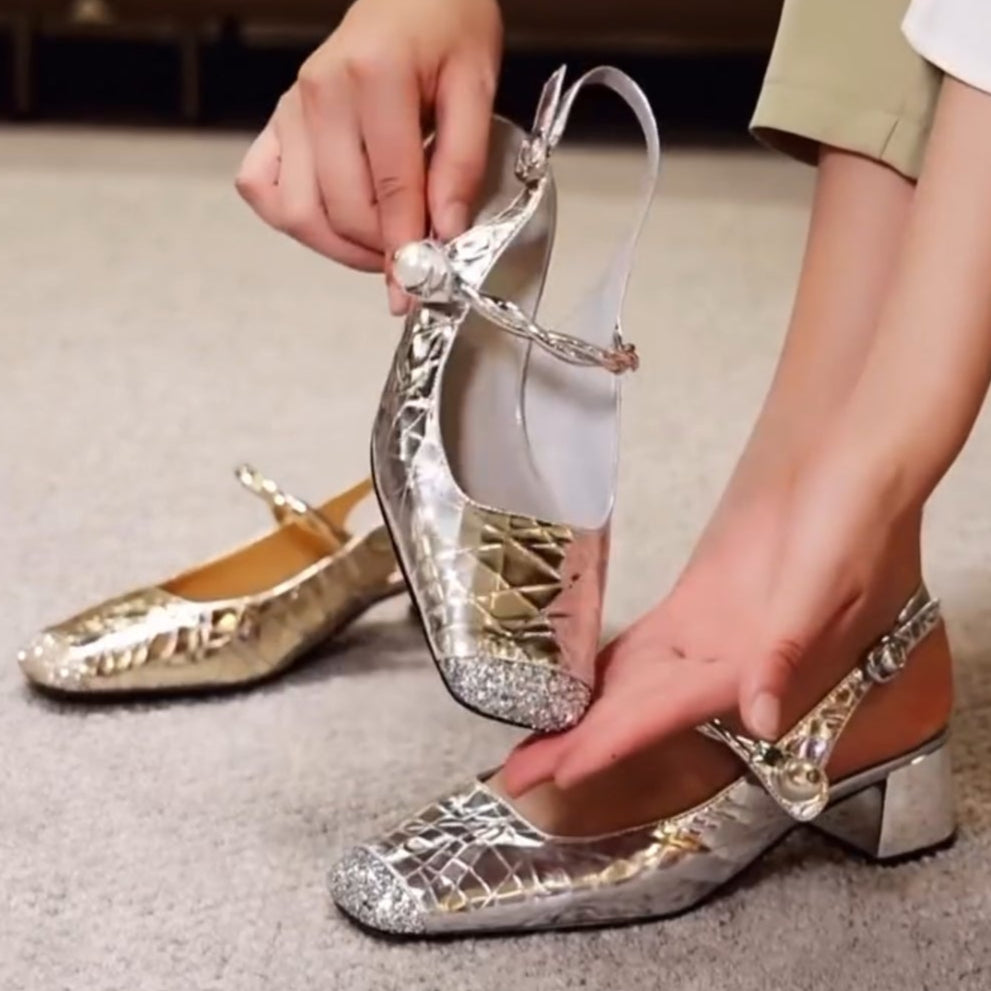 Shiny Strappy Sandals