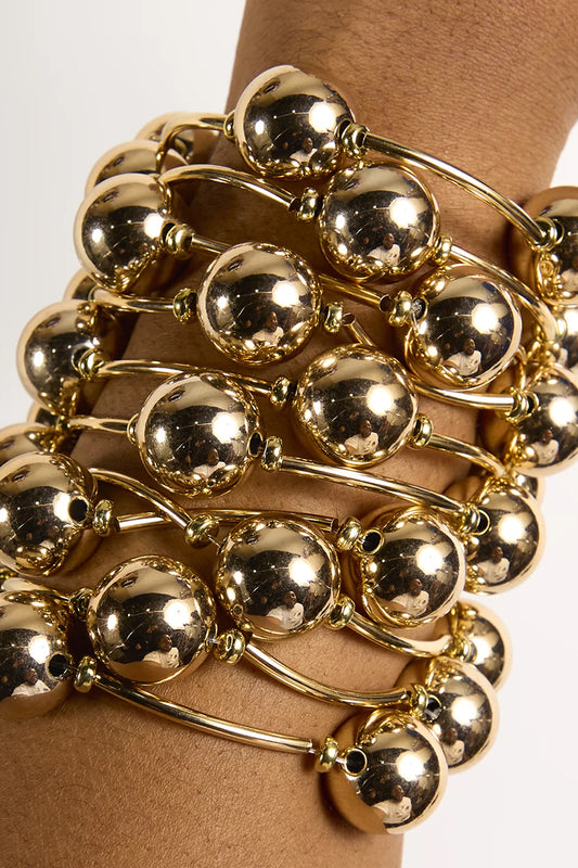 Stacked Metal Bead Bracelet