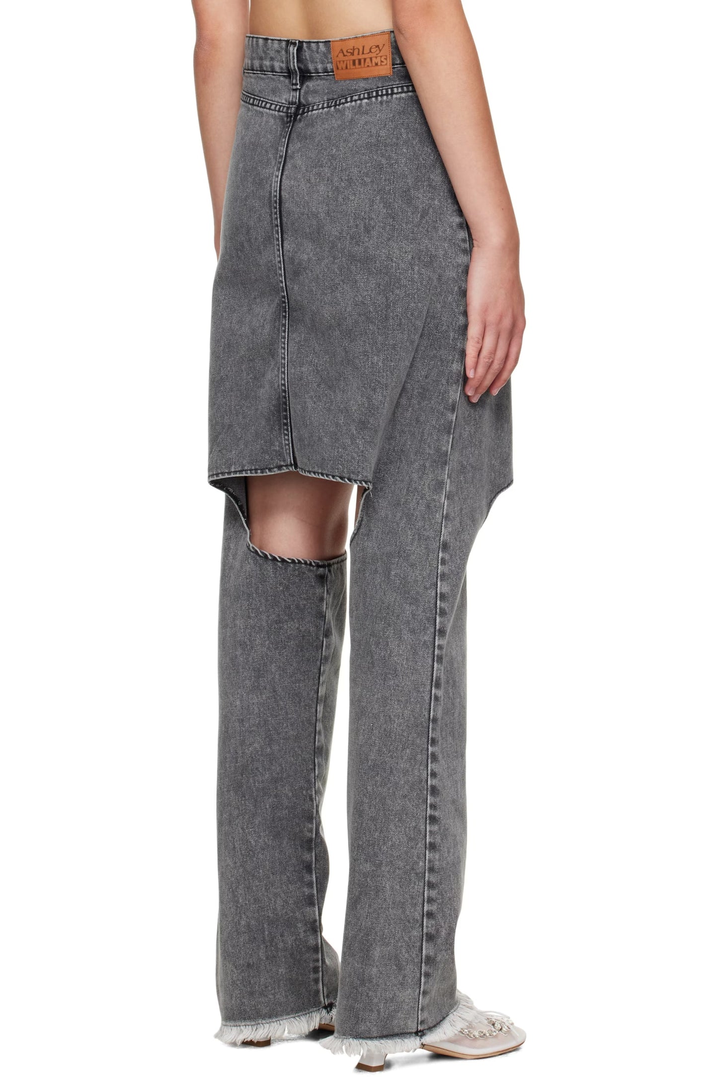 Knee-exposed Creative Denim Culottes