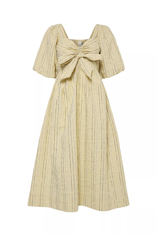 Mellow Stripe Midi Dress, Yellow
