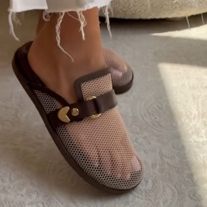 Leather Buckle Sandals