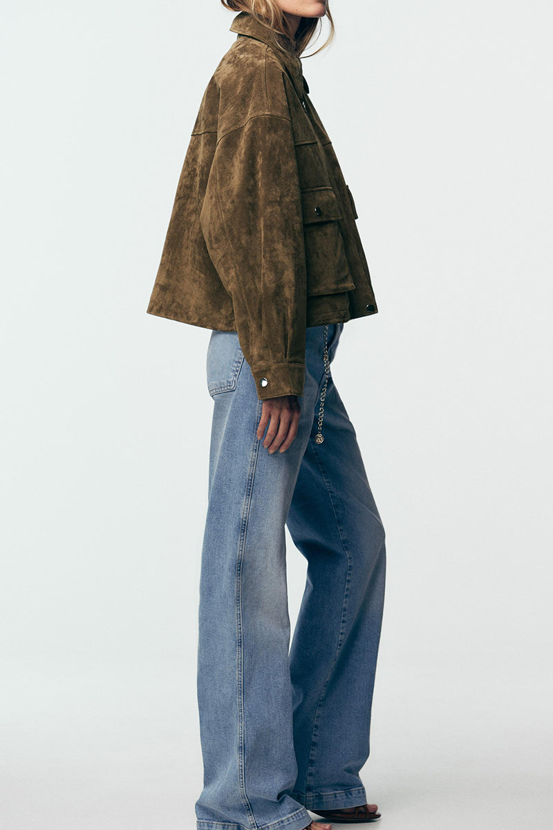 Pure Leather Bomber Jacket Coat