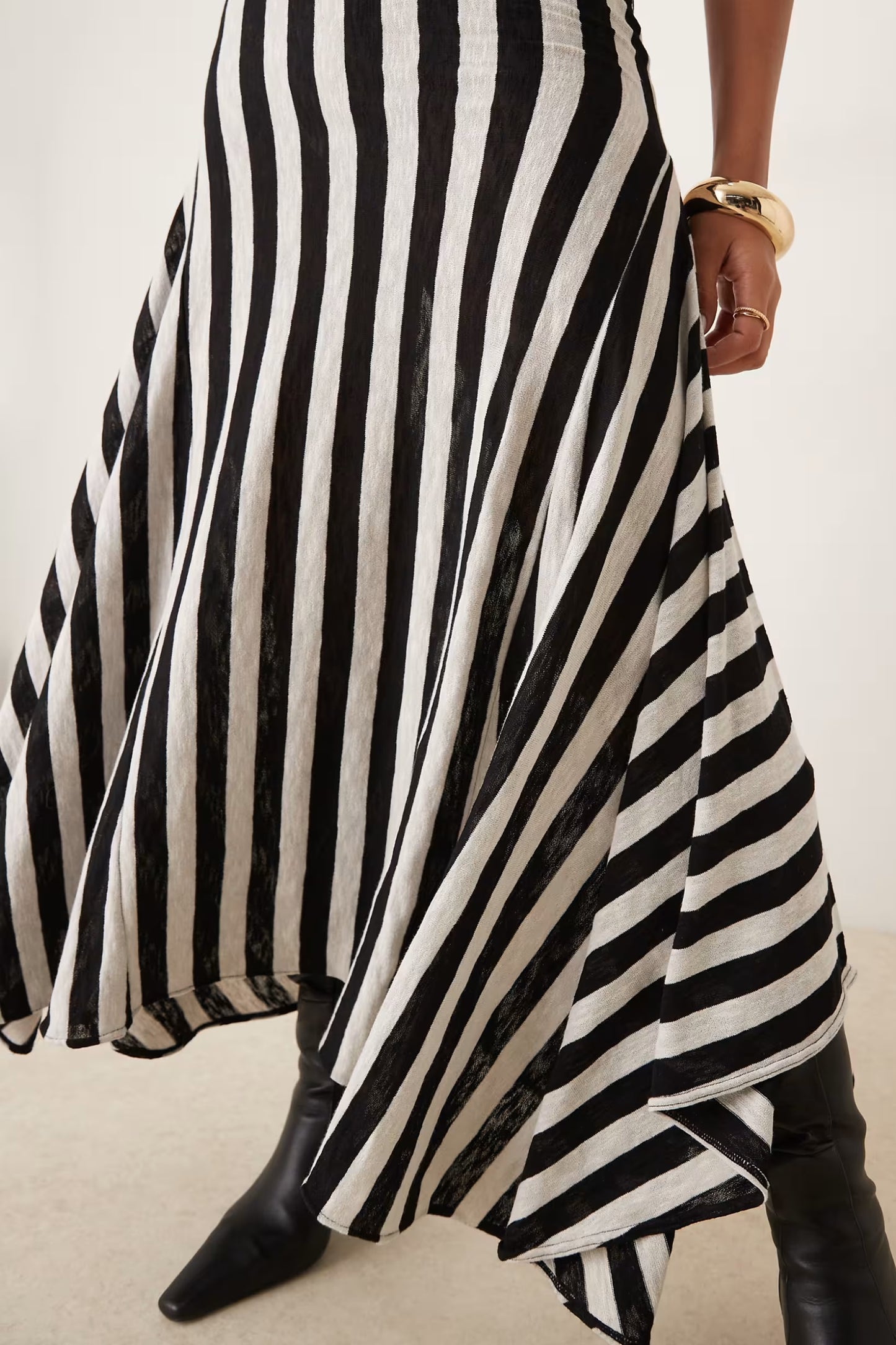 Maxi Dress In Black and White Stripe