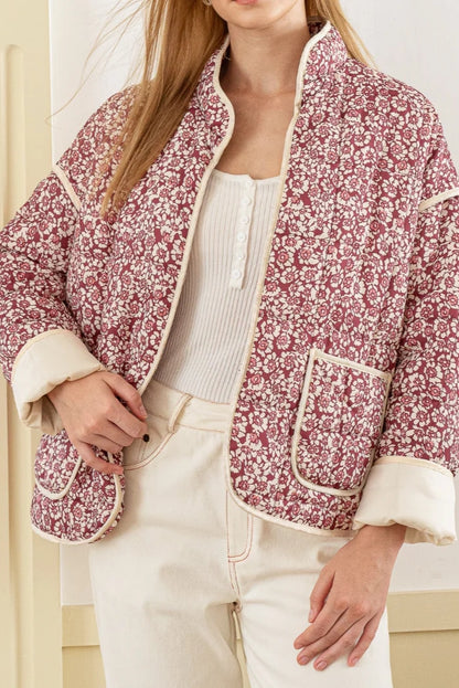 New Small Floral Loose Quilted Thickened Warm Cotton Jacket