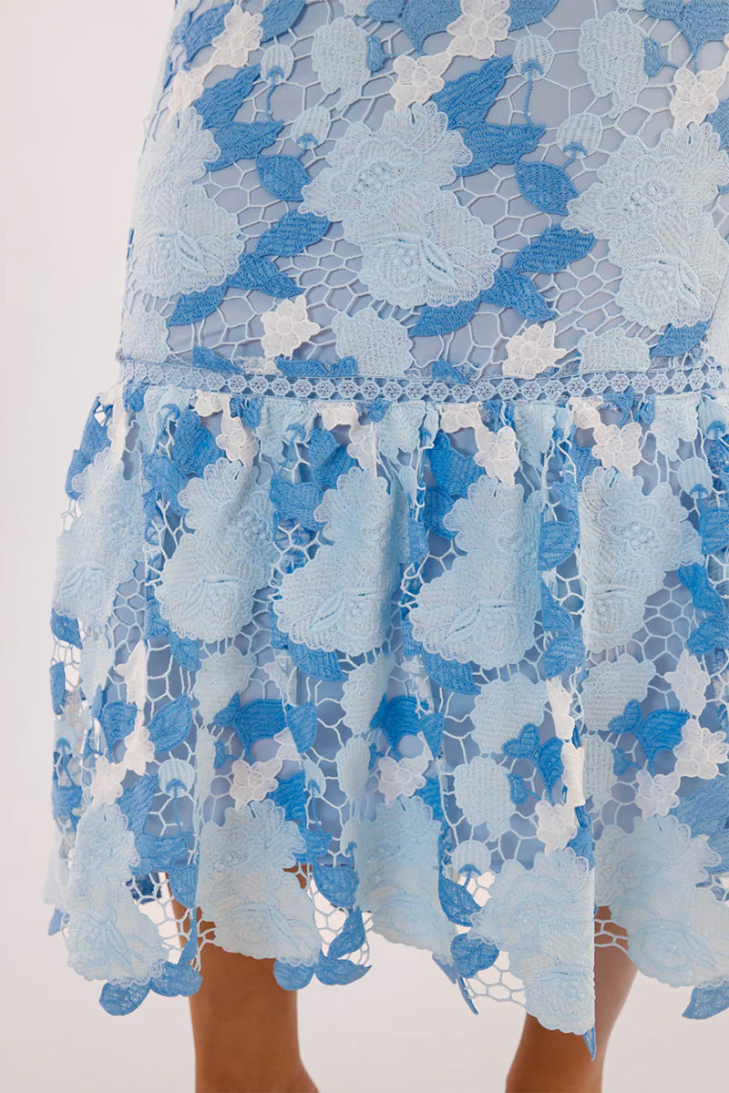 Sleeveless Lace Cut-Out Slim Dress