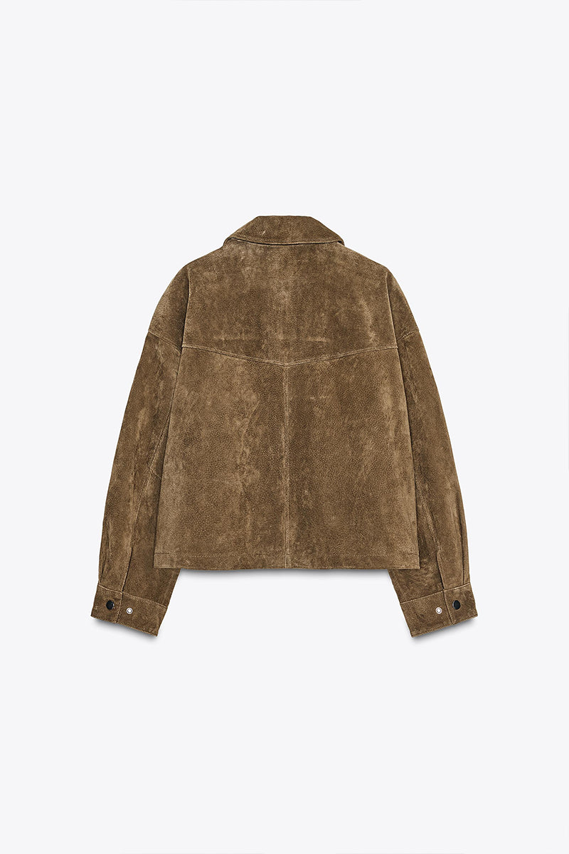 Pure Leather Bomber Jacket Coat