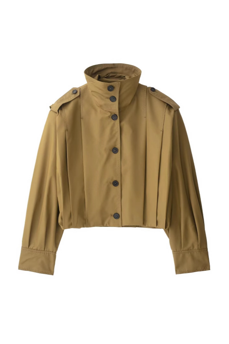 Lapel Short Fashionable Single-breasted Pleated Jacket