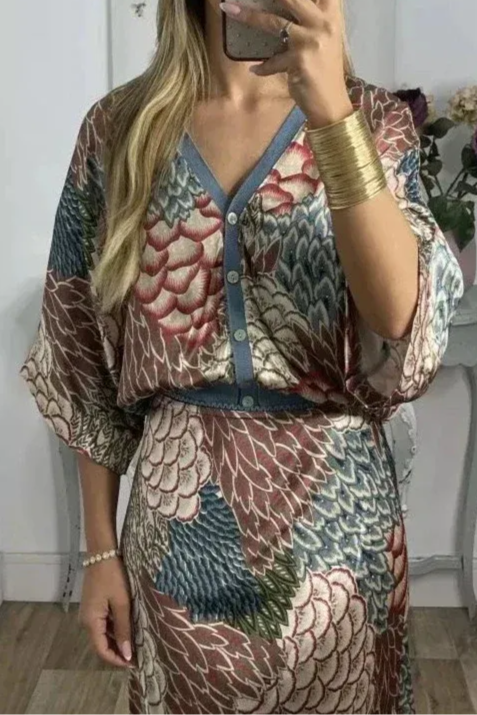 Elegant V-Neck-Two-Piece Dress