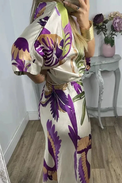 Elegant V-Neck-Two-Piece Dress