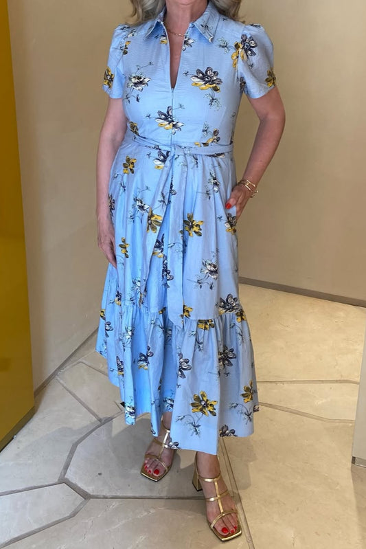 Zip Shirt Floral Dress