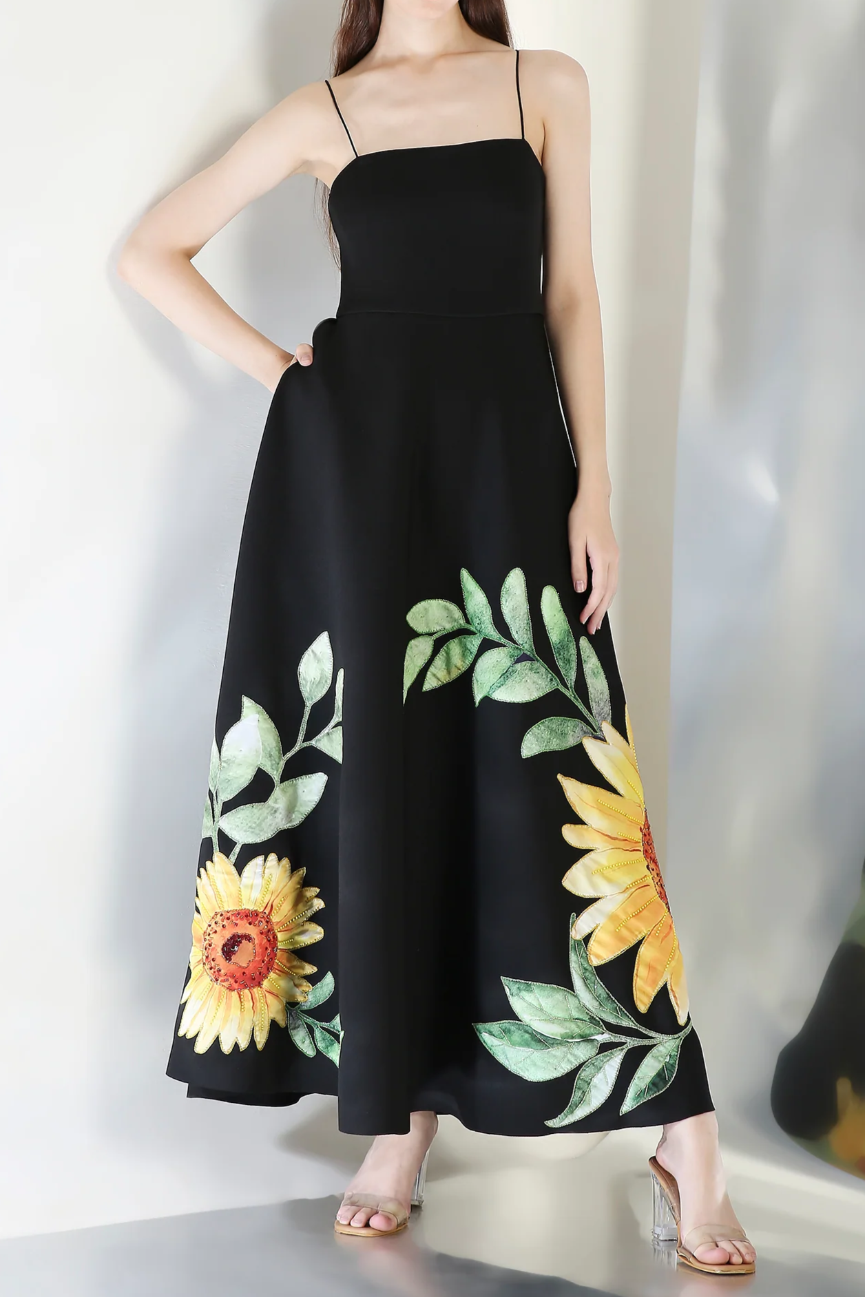 Sleeveless Large Printed Bow Dress