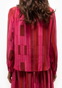 Red Mosaic Casual Dress