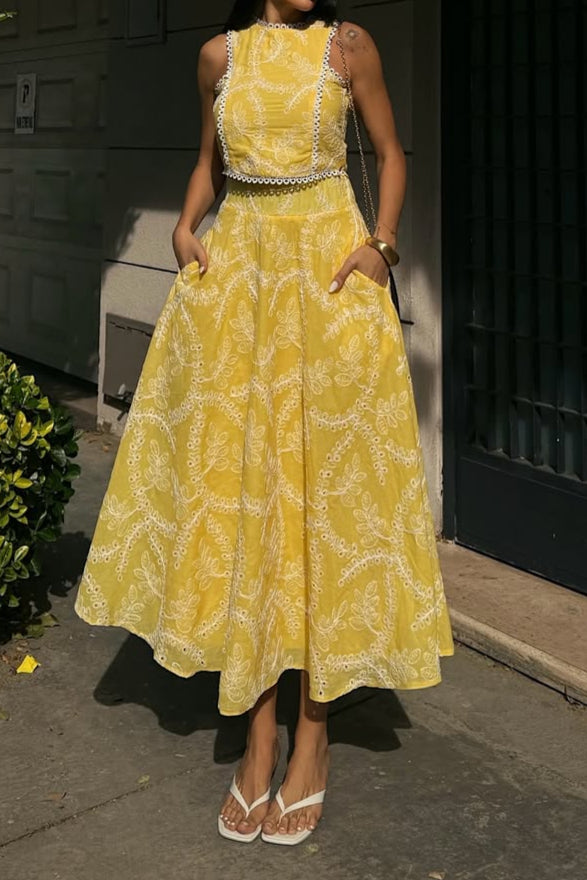 Cutout Lace-Trim Skirt Suit