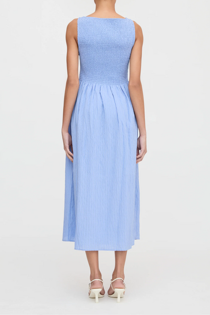 Fog Blue Slim-Fit Dape Dress