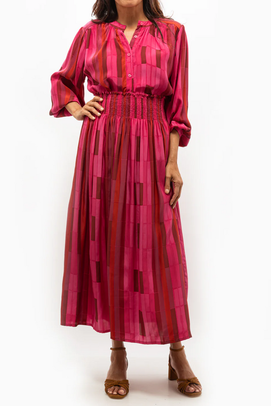 Red Mosaic Casual Dress