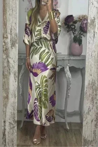 Elegant V-Neck-Two-Piece Dress