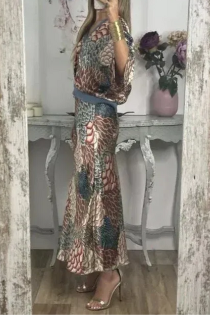 Elegant V-Neck-Two-Piece Dress