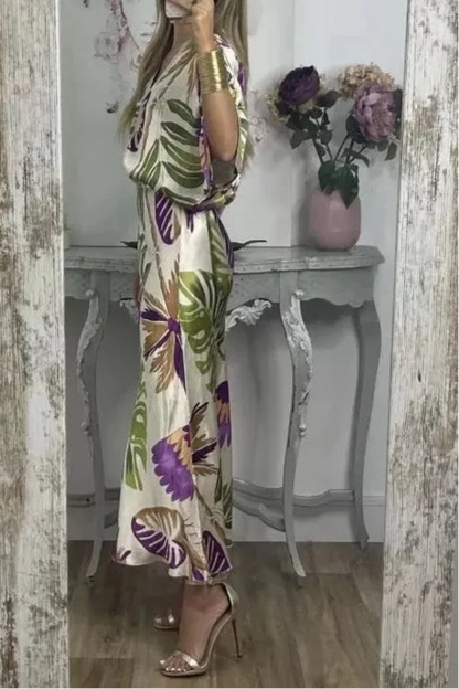 Elegant V-Neck-Two-Piece Dress