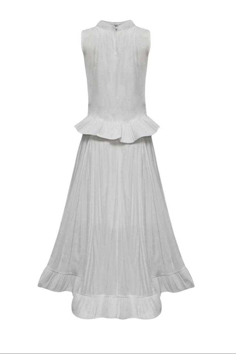 Sleeveless Ruffled Two-piece Dress