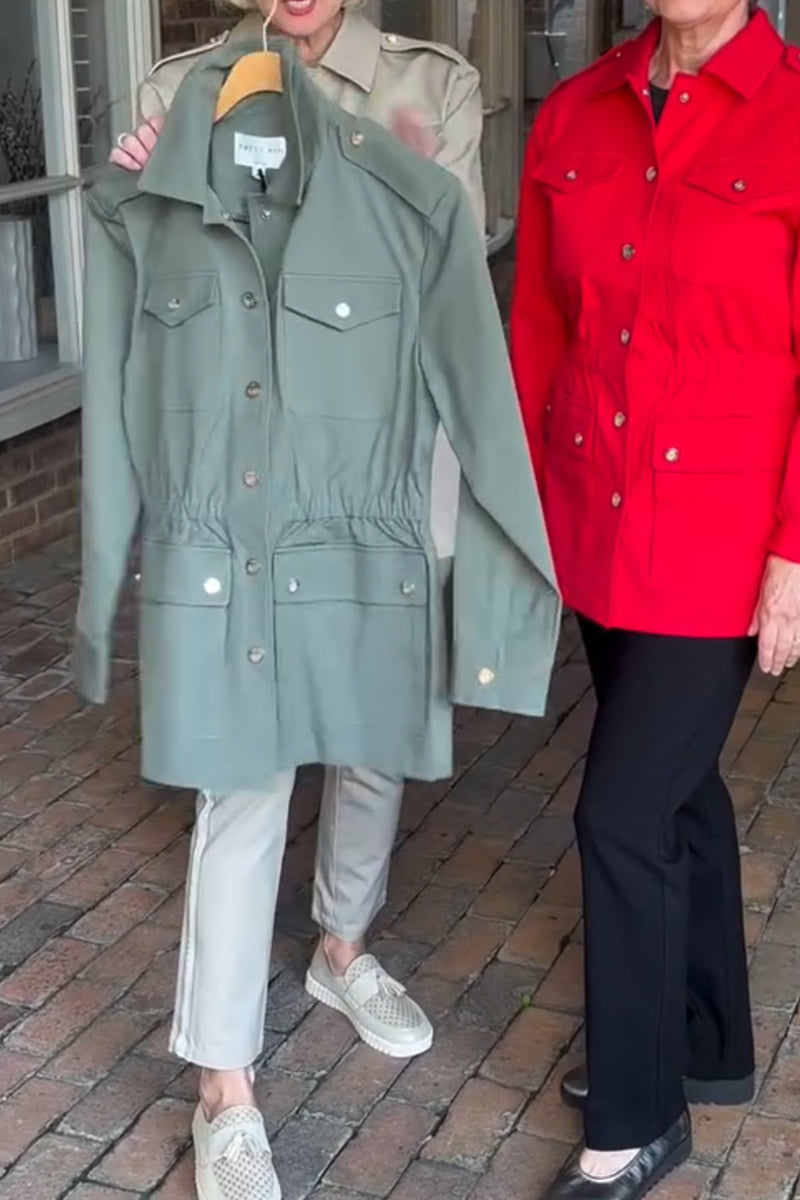 Multicolor Button Short Coat