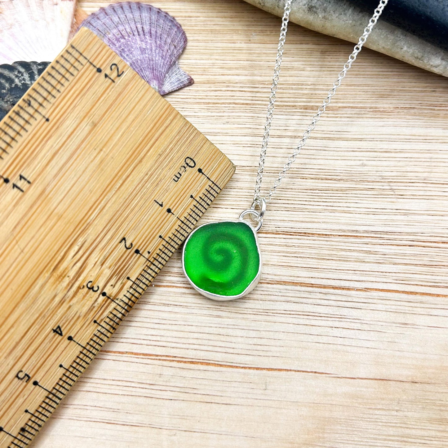 Sea Glass Spiral Pendant
