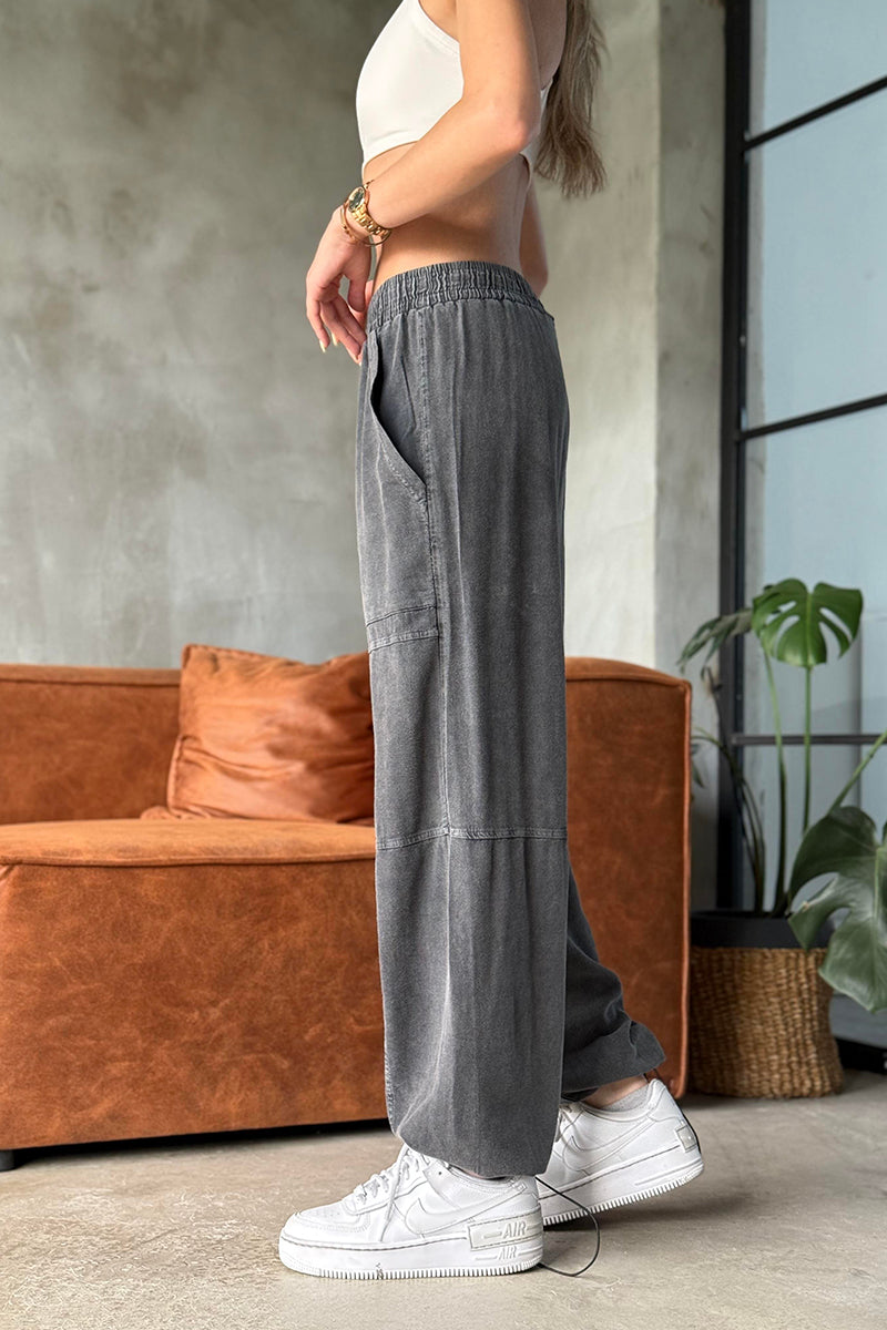 Loose Wide Leg Drawstring Pure Cotton Casual Sports Pants
